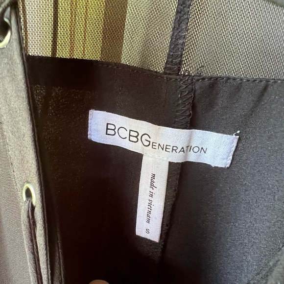 BCBGeneration Black Lace Up Mesh Swing Mini Dress - Picture 5 of 5